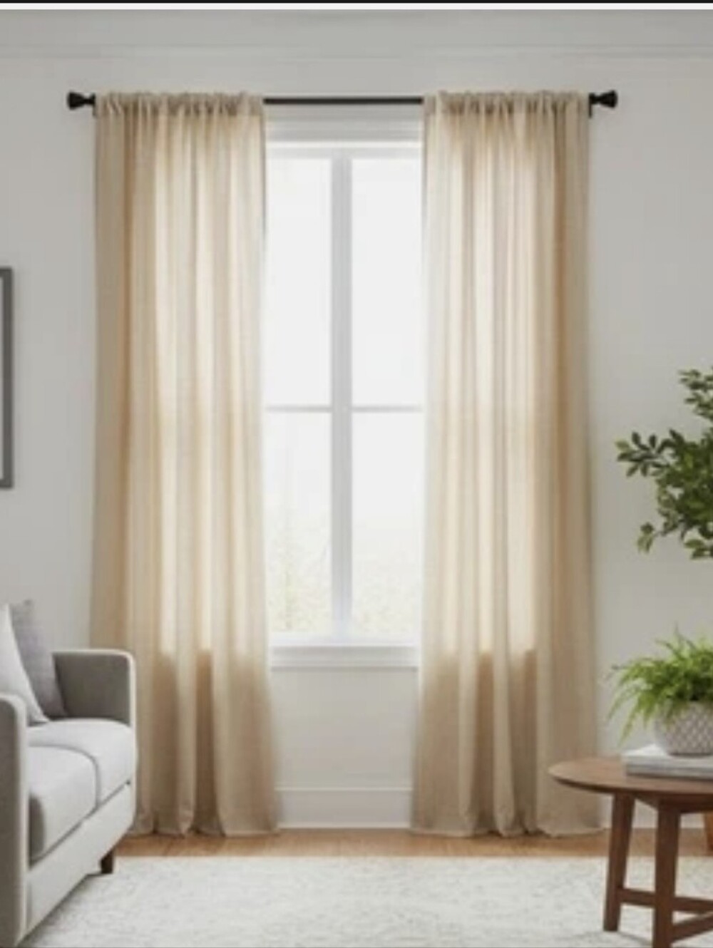 Pottery Barn Peyton Drape Rideau 50x84 Pole Top, Linen/Cotton